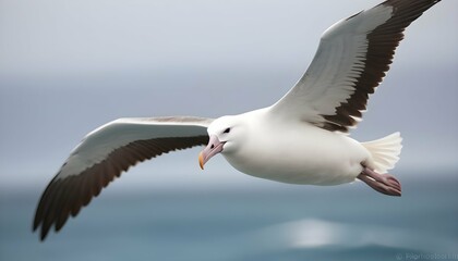 Fototapeta na wymiar An Albatross With Its Wings Beating In A Blur Of M Upscaled 8