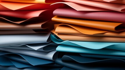 Assorted Colored Leather Sheets Piled Up