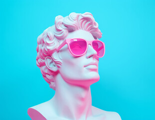 Modern Twist on a Classic Gypsum Statue With Sunglasses