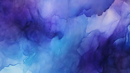 Abstract ombre watercolor background with Deep purple, Electric blue with a hint of green, Black