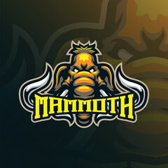 Mammoth mascot logo design with modern illustration concept style for badge, emblem and t shirt printing. Mammoth head illustration for sport and esport team.