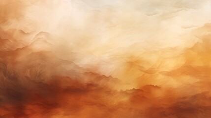 Obraz premium Abstract ombre watercolor background with Deep brown, Burnt orange with a hint of yellow, Cream