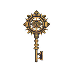 Steampunk Schlüssel Illustration isoliert auf transparentem Hintergrund