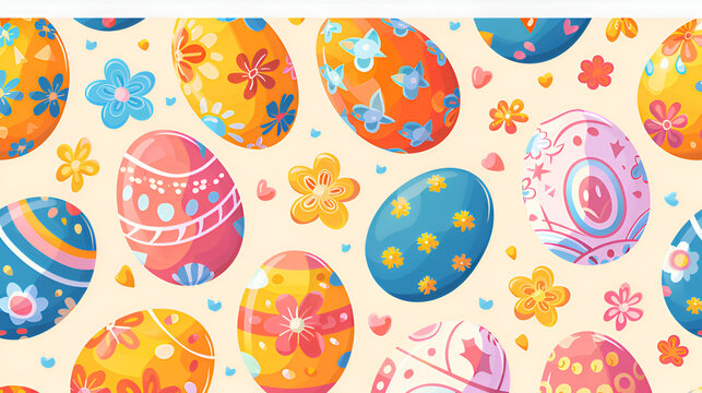 easter eggs seamless pattern background 