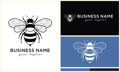 silhouette vector bee logo template
