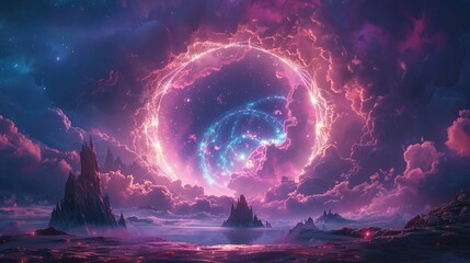 The Nebula Gateway Located at the edge of space - obrazy, fototapety, plakaty