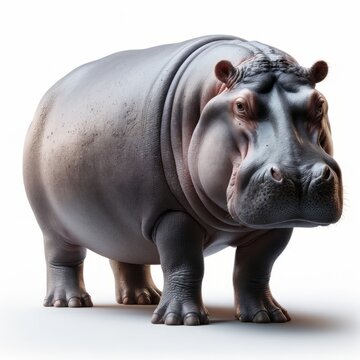 recommend clip art: Cartoon Rhino Isolated on White Background. Hippopotamus Animal Digital Generated Illustration. Hippo Wild Safari Mascot Creation. Rhinoceros Character. 