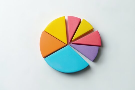 Pie chart, business concept, data analysis.