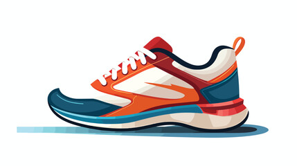 A modern flat icon of a running shoe symbolizing fi