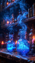 A snowflake brewing potions