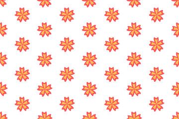 Fototapeta na wymiar Nature pattern design with flower shape in flat style for textile or printing business