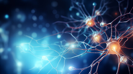 Neurons and nervous system. Medicine biology background.