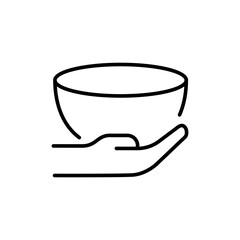 Bowl outline icons, minimalist vector illustration ,simple transparent graphic element .Isolated on white background