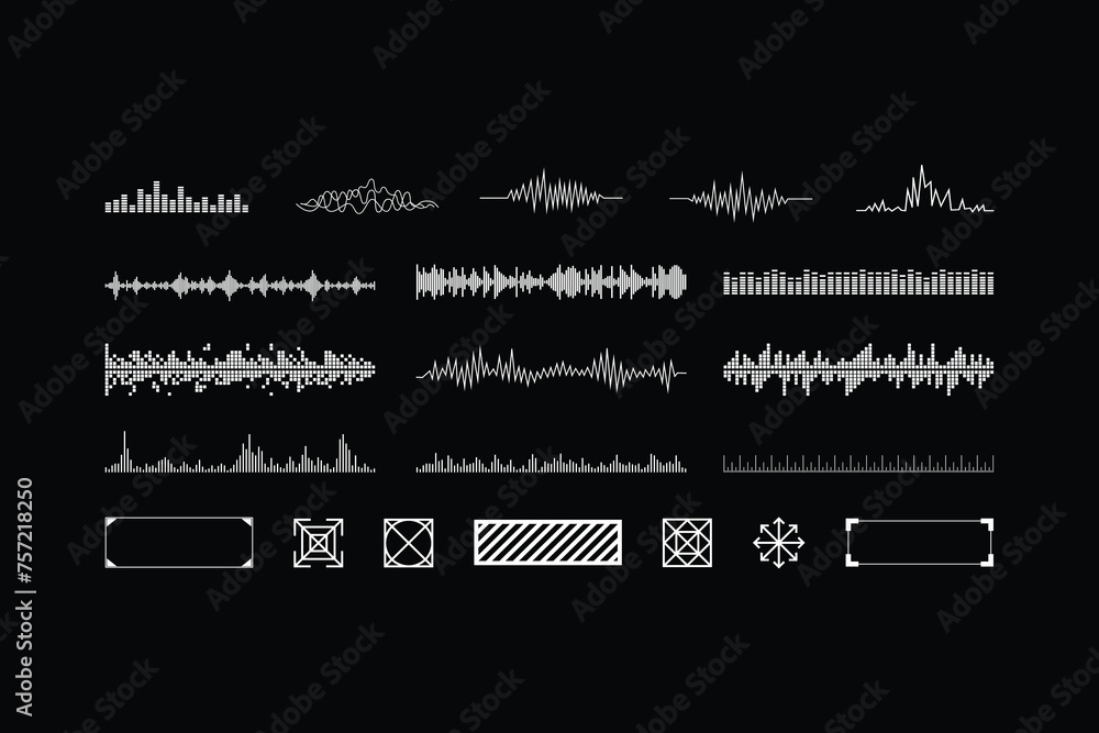 Poster y2k vector equalizers abstract objects forms shapes