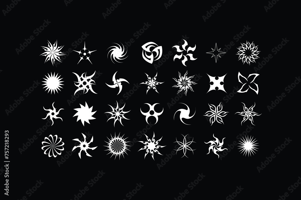 Poster y2k vector hud abstract objects forms shapes