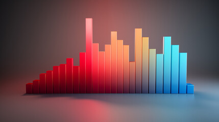 Pastel-colored bar chart rising ai generated background image