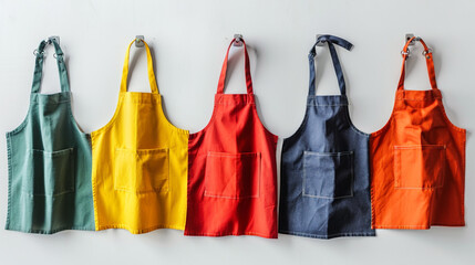 aprons on white color background professional photography