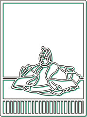 シンプルカラーシャドウ百人一首　陽成院