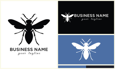 silhouette vector bee logo template