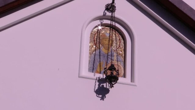 Orthodox Church against the sky. 