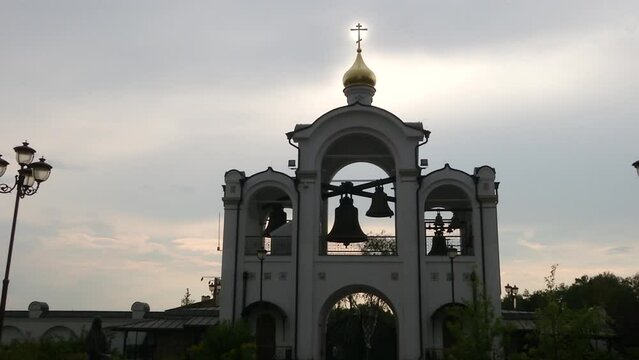 Orthodox Church against the sky. 
