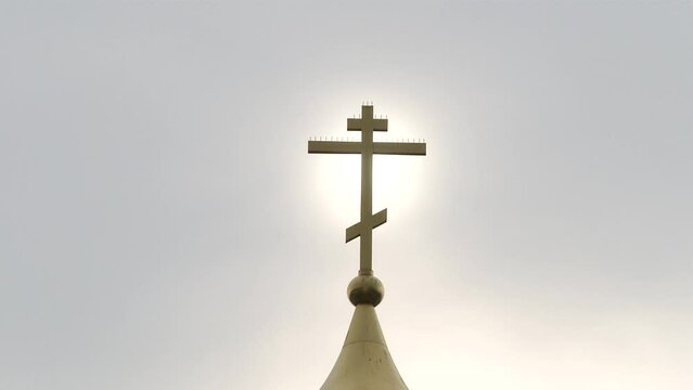 Orthodox Church against the sky. 
