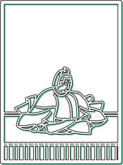 シンプルカラーシャドウ百人一首　光孝天皇