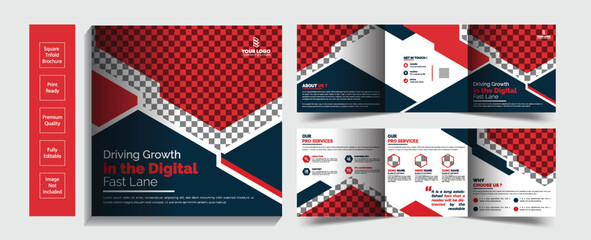 Creative Modern business square trifold brochure layout design