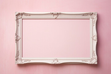 Envision the perfection of a blank frame against a gentle color wall background, a canvas for your artistic imagination.