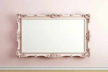 Envision the most perfect blank frame on a soft color wall, poised for your unique artistic...