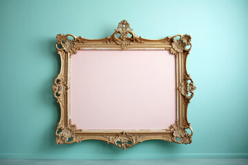 Envision the most perfect blank frame on a soft color wall, poised for your unique artistic contributions.