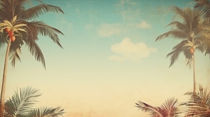 Fototapeta na wymiar Vintage style tropical beach and summer background
