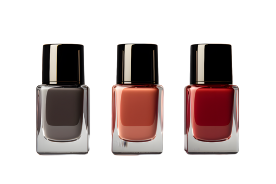 Nail polish bottles mock up isolated on transparent background - Powered by Adobe