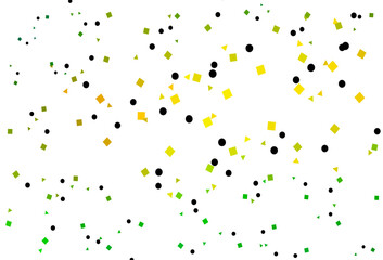 Light Green, Yellow vector template with crystals, circles, squares.