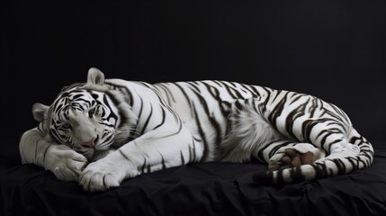 white bengal tiger isolated on black