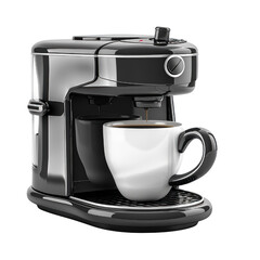 Coffee Connoisseur, Advanced coffee machine, isolated white scenario , transparent png cutout