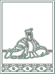 シンプルカラーシャドウ百人一首　大江千里