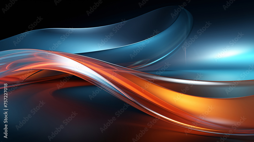 Poster color abstract curve color flow black background