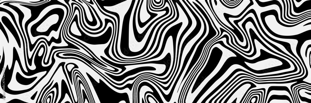 Poster abstract liquid background in futuristic retro style. fluid backdrop with wavy smooth stripes. vecto
