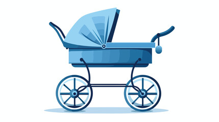 Fototapeta na wymiar An adorable flat icon of a baby carriage symbolizin