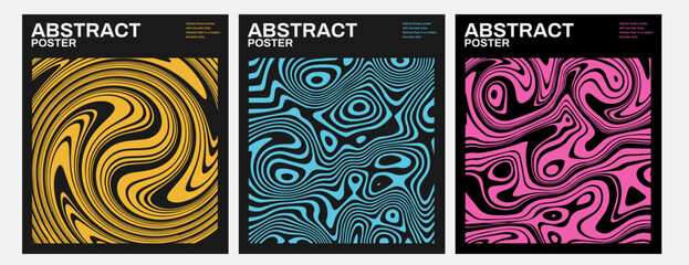 Abstract poster design with liquid lines. Colorful background with smooth line in futuristic modern style. Vector illustration