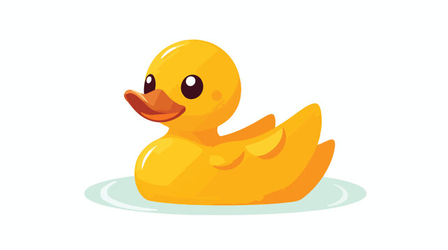An adorable flat icon of a rubber duck symbolizing