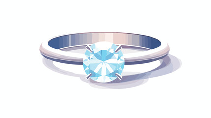 An elegant flat icon of a diamond ring representing