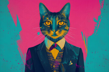 Cat Dressed in a Suit