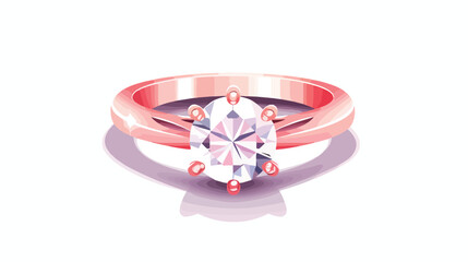 An elegant flat icon of a diamond ring representing