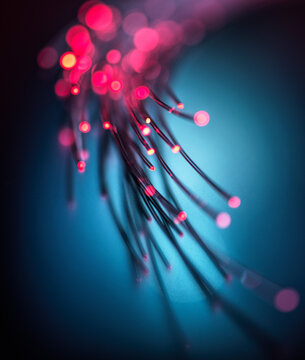 Fibre optics carrying data through the internet.