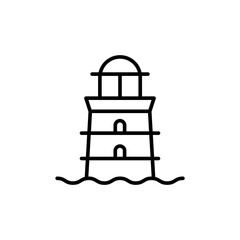 Lighthouse outline icons, minimalist vector illustration ,simple transparent graphic element .Isolated on white background