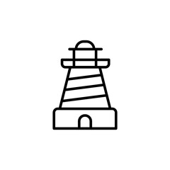 Lighthouse outline icons, minimalist vector illustration ,simple transparent graphic element .Isolated on white background