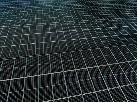 Expansive solar farm soaking up the sun's energy