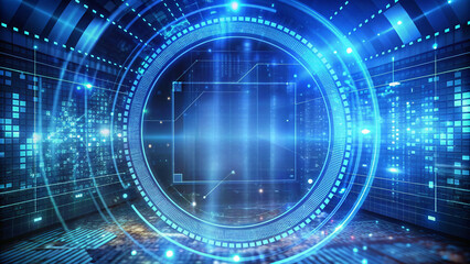 Obraz premium Digital Matrix: Abstract Technology Background with Code and Light Pattern